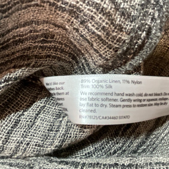 EILEEN FISHER Organic Linen Gauze Strata Wrap Top w/ Silk Ties Sz M - Picture 9 of 11